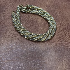 Vintage 7” Monet Twisted Gold Tone And Silver Tone Two-tone Rope Bracelet 5.7mm