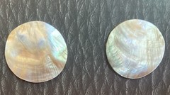 Vintage MOTHER OF PEARL Earrings Large Abalone Circles Pierced post Mermaid BOHO