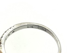 Designer AIA 925 Sterling Silver CZ Solitaire with Accents Ring (Sz. 7.25)