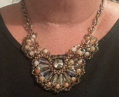 CRYSTALS AND MARKASITE LARGE STATEMENT PIECE ALL GLASS BEADWORK DEFINITELY VTG