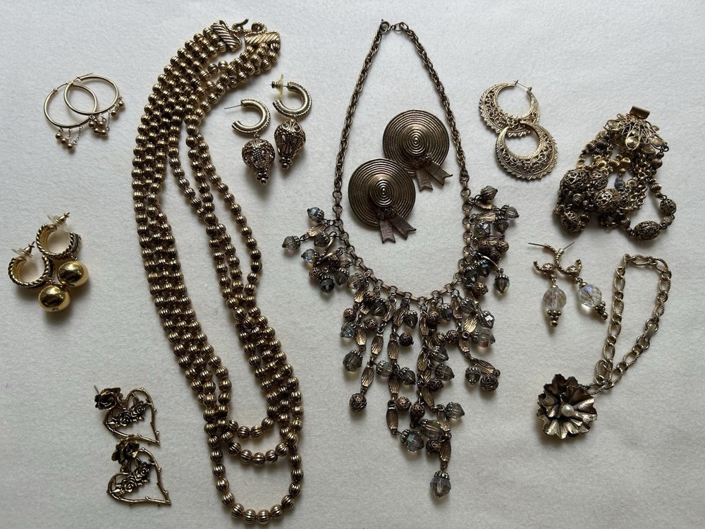 Mixed Lot 11 Vintage Statement Necklaces Bracelets Earrings 1 Signed Freidrich