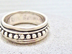 VINTAGE STAMPED 925 STERLING SILVER MEIN’S SPINNER BAND RING SIZE 12.75 9 MM