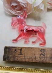 Vintage Pink Celluloid Lucite 1940s 1950s Retro MCM Scottie Dog Brooch Pin