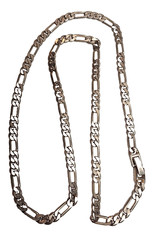 Vintage Classic Retro Style Chain Figaro Link Necklace Silver Tone Metal 22″ GUC