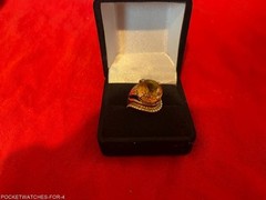 VINTAGE 18kt GOLD RING 8.5 CWT. YELLOW TOPAZ OVAL CUT RING SIZE 5.25 TO 5.50