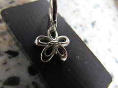 1980’S Leverback Earrings Star N R Signed Sterling Silver 1.25″ x .5″ Rhinestone