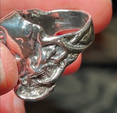 Vintage Greek God Hermes Roman God Mercury Sterling Silver 3D Face Head Ring