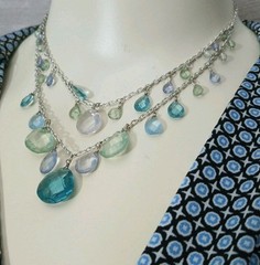 Women’s Layered Necklace Faceted Past Rhine Chandelier Style Ren Faire Romantic