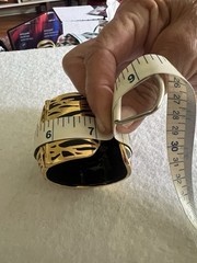 Diane Von Fürstenberg Black And Gold Enamel Cuff Hinged Bracelet Y2K 7”