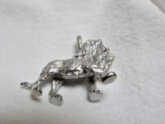 Vintage House of Nikolas Sterling 3 D Lion Pendant Charm in Box