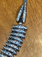 VNTG 1950’S SIGNED ESHA RANDEL CHANNEL SET RHINESTONE ADJ. NECKLACE CHOKER RARE
