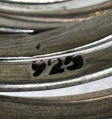 Gorgeous Band Ring Adjoined 5 Stack Sterling Silver Size 7.5 Jewelry 🤍