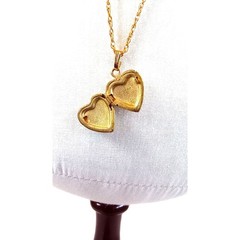Heart Dainty Locket pendant necklace 14K gold filled etched small 0.5″ inches