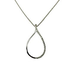 Vintage 14 Karat White Gold Diamond Pendant Necklace #11281