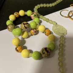Mixed Lot LEMON JADEi JEWRLY NECKLACE PENDANT EARRINGS BRACELET Glass Mix Stones
