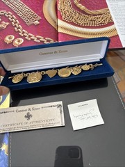 Vintage Camrose Kross JBK Gold Charm Bracelet COA 7″ NEW