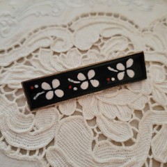Handarbeit Perli Metall Germany Mid-Century Enamel Copper Flowers Brooch Pin