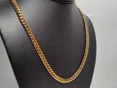 Wonderful 20″ Vint Genuine 18kgp Heavy Gold Plate Chain Link Necklace 5.7mm wide