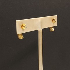 Vintage Evan St. Clair Yellow Gold Tone Diamond Dust Pierced Post Earrings