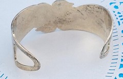 Studio Crafted Vintage 😻Cats in Love Silver Plated Cuff Bracelet 7.5″