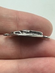 Africa Map Globe Bracelet Pendant Textured Silver Tone Inlay Connector Charm 92