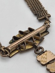 Antique Victorian Engraved Book/Mesh Chain with Engraved Locket Pendant