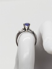 Estate $5000 Certified 1.50ct Blue Purple NO HEAT Sapphire Diamond Platinum Ring