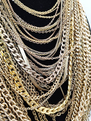 119 Pcs – Gold/Silver/Black Toned Chain Necklaces/Bracelets/Anklets 1.88lbs #685