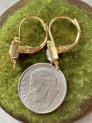 vintage style gold tone leverback drop earrings
