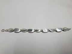 Vintage Red tiger’s eye & Ocean Jasper 925 Silver Bracelet Women 7″ 30g