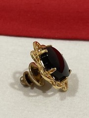 Vintage JJJ Signed 1/20 12k G.F. Gold Filled Black Onyx Mens Tie Tac or Pin