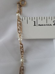 Van Dell 1/20 12K GF Gold Filled Cultured Pearl Link Bracelet