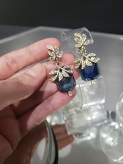 Clip on Screw back Earrings & Brooch pin Crystal faux pearl vtg ALL SIGNED “BSK”