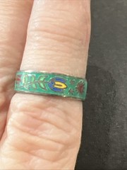 Cloisonne Band Size 7 Green