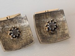 Vintage MCM Sterling Silver Heavy Men’s Cufflinks Textured Curved Sunburst 22.3g
