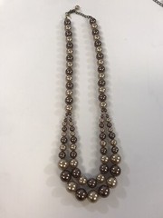 Jewelry Lot 7 Wearable Graduated Faux Pearl Necklaces Bronze Gold Black Silver