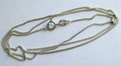 18in VINTAGE STERLING SILVER ITALY 925 FINE CURB LINK CHAIN 1mm 1.3g
