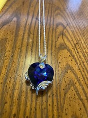 Blue Heart of the Ocean Titanic Necklace 925 Chain Stunning 12in Chain Valentine