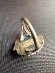 Vintage Silver Southwestern Nacre Ring Handmade Leaf Design Size 4.25 US