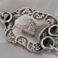 Vintage SE Thailand 925 Sterling Silver Repousse Link Bracelet 8″ L