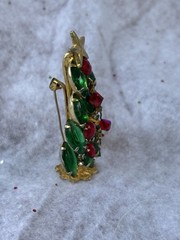 Vintage Juliana Delizza Standing Christmas Tree Brooch, Pin, Excellent