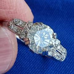 Original EARTH MINED DIAMOND Deco 2ct Engagement Ring Vintage PLATINUM Solitaire