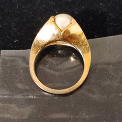 10k GF Clark And Coombs Pearl Ring Size 6.5