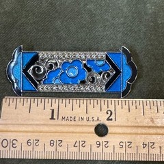 Pier Bex Antique c.1930’s Art Deco Enamel Brooch Pin with Trombone Clasp