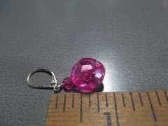 1 Pair Old .75″in Acrylic Pink Hexagon Dangle Earrings