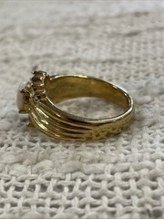 Vintage Gold Toned Oval Opal Stone & Accent Stones Ring Size 9.75