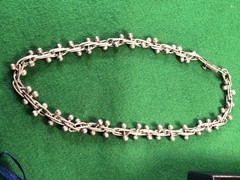 Vintage Signed .925 Sterling Silver Ball Rolo Chain Link Necklace 17 Inches