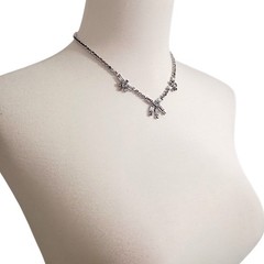 Vintage Baguette Rhinestone Statement Necklace Silver Tone Bridal Glam Hollywood