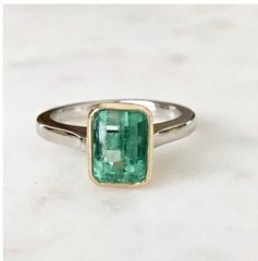 3.50 Ct Natural Emerald Art Deco Vintage Engagement Ring 925 Sterling Silver