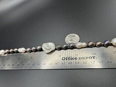 White and black mixed Edison pearl choker, 925 sterling silver gold plated
